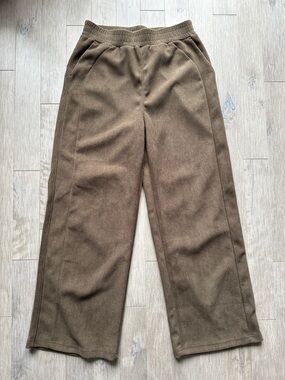 HALARA Corduroy Wide-Leg Pants Brown Medium